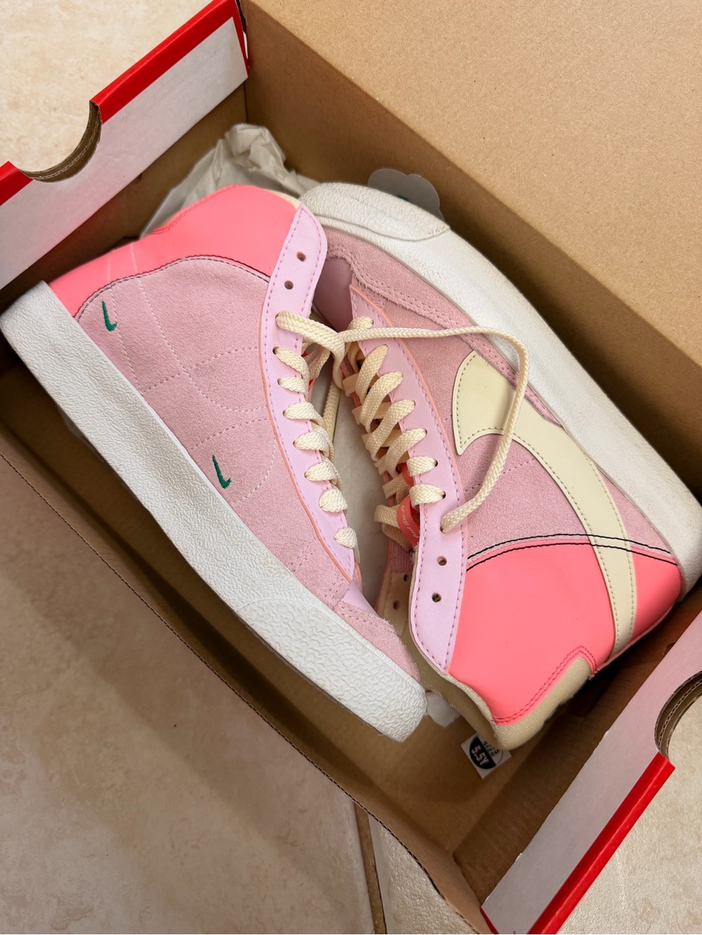 Nike Women's Pink & Cream Low-Top Sneakers
